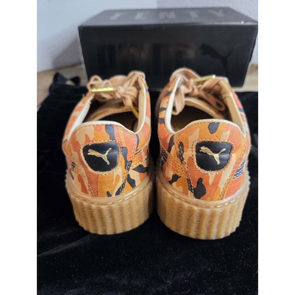 Puma x Fenty Rihanna Orange Camo Leather Platform‎ Creepers Women's 8 NEW - Picture 7 of 10